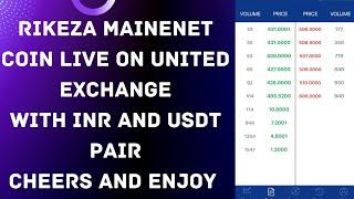 RIKEZA MAINNET COIN NOW LIVE ON UNITED EXCHANGE