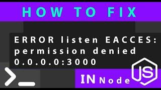 Error listen EACCES permission denied 0.0.0.0:3000 / port :80 Fix On Windows (net stop start winnat)