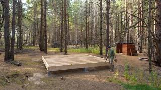 Perfect floor in 19 hours, Solo Off Grid Cabin building