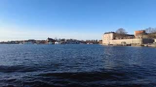 Stockholm archipelago: A short ferry ride from Rindö to Vaxholm I February 2023 I 4K