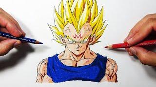 How To Draw MAJIN VEGETA SSJ2 - Step By Step Tutorial!