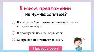 В каком предложении запятые не нужны? Тест по русскому языку