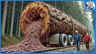 Extreme Dangerous Big Logging Wood Truck Driving Skill | Extreme Dangerous Transport Skill #123