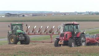 Disking and Plowing. MTZ 2022.3, John Deere 8430. 2h