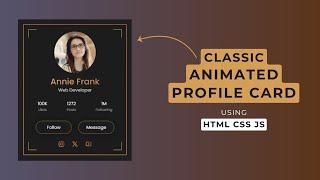 Animated Profile Card UI Design using HTML CSS & JS