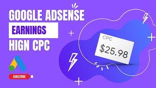 Google Adsense Earnings | High CPC  | #adsense #short #youtubeshorts #shorts