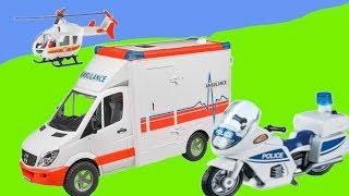 Rescue vehicles   - Krankenwagen, Polizei und Hubschrauber im Einsatz