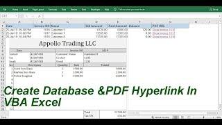 Create Database &PDF Hyperlink Excel VBA