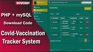 Covid Vaccine Tracking System in PHP | hospital management system in php