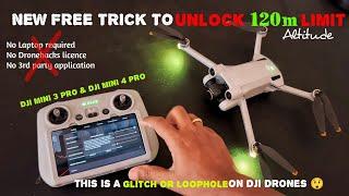 New Free trick to unlock 120m on DJI MINI 3 PRO and DJI MINI 4 PRO forever#500m #nfz No dronehacks