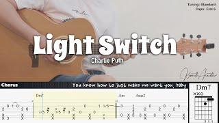 Light Switch - Charlie Puth | Fingerstyle Guitar | TAB + Chords + Lyrics