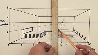 Как правильно нарисовать комнату. Урок фронтальной перспективы интерьера.