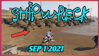 **NEW** SHIPWRECK LOCATION SEPTEMBER 1 2021 | GTA ONLINE TREASURE CHESTS, FRONTIER OUTFIT