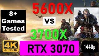 AMD RYZEN 5600X vs 3700X in 1440p and 4K benchmarks with RTX 3070 // 8+ Games Tested ###