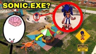 DRONE CATCHES SONIC.EXE AT HUNTED PARK!! (HE CAME AFTER ME) SCARY!!