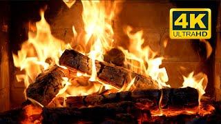 Crackling Fireplace 4K 60FPS  Cozy Fire (12 HOURS). Crackling Fire Sounds (NO Music)