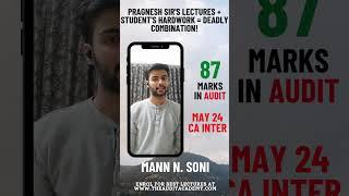 87 Marks in Audit | CA Inter | Mann Soni | May 24