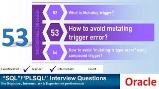 Oracle PL SQL interview question | How to Solve Mutating Trigger