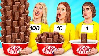 تحدي 1, 10 أو 100 طبقة من الطعام | معركة الصالحة للأكل Multi DO Challenge