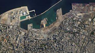 Взрыв в Бейруте до и после, фото со спутника | Explosion in Beirut before and after, satellite photo