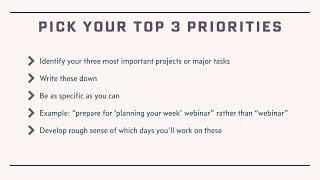 Planning a Productive Week (webinar replay)