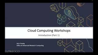 Cloud computing workshops: Introduction (Part 1)