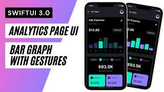 SwiftUI 3.0 Analytics Page UI - Bar Graph With Gestures - Complex UI - Drag Gesture - Xcode 13