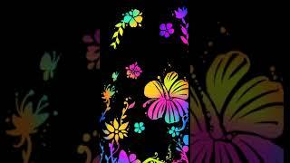 Galaxy Themes - [poly] butterfly and flowers in neon colors