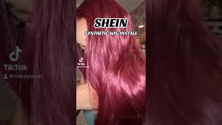 SHEIN BURGUNDY SYNTHETIC WIG INSTALL️‍