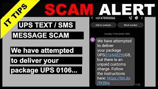 UPS TEXT SMS MESSAGE SCAM | we have attempted to deliver your package UPS016448296GB