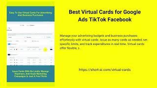 Best Virtual Cards for Google Ads TikTok Facebook