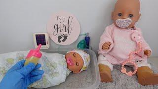 New Baby Born Lil Girl Newborn baby doll Feeding, Changing and Bath