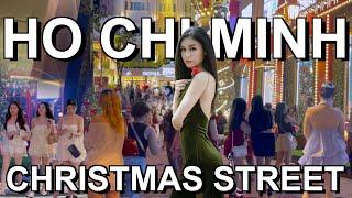 Ho Chi Minh City Night Walk  Christmas Street 2024 - Walking Tour Vietnam