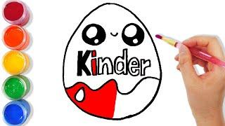 How to draw Kinder Surprise? / ¿Cómo dibujar Kinder Surprise? / Как нарисовать Киндер Сюрприз?