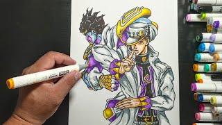 I Draw Jotaro Kujo without sketching| Jojo's bizarre adventure