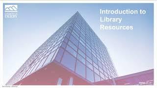 Introduction to Library Resources