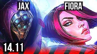 JAX vs FIORA (TOP) | 71% winrate, 6 solo kills, Godlike | KR Grandmaster | 14.11