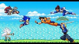 Sonic the Hedgehog VS Dragon Ball Z - Sonic Shadow Silver vs Goku Vegeta Trunks