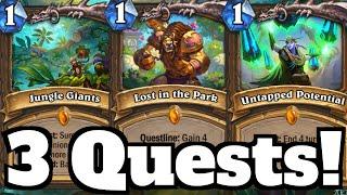 TRIPLE Quest Gonk Druid OTK! ALL 3 in 1 Game!  | Hearthstone