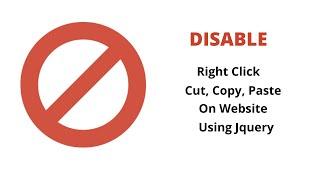Disable Right Click, Cut, Copy Paste Using Jquery