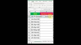 Datedif function in excel | #Shorts