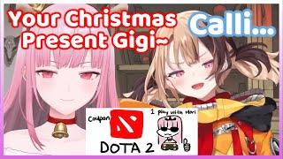 Calli Gives Gigi a Coupon to Play DOTA 2 with Her on Christmas... (Hololive)