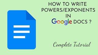 How to Write Powers/Exponential in Google Docs?