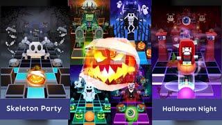 Rolling Sky - All Halloween Levels | Skeleton Party, Halloween Night etc...