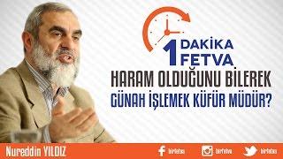 Haram Olduğunu Bilerek Günah İşlemek Küfür müdür? - Nureddin YILDIZ