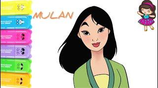 How to Draw Mulan // Disney Princess Mulan drawing Easy step by step for kids #mulan