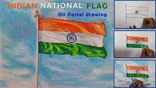 Indian National Flag drawing / Oil Pastels / Easy drawing for beginners / PRAISEWORTHY