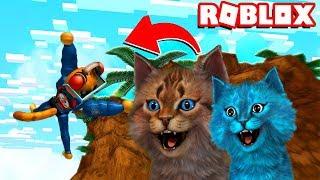 СУМАСШЕДШИЙ ПОЛИЦЕЙСКИЙ КОТ СЛОМАЛ ВСЕ КОСТИ! СИМУЛЯТОР ПАДЕНИЙ Roblox Котик Игроман и Котёнок Лайк