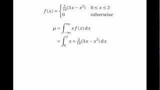 Continuous Random Variables: Mean & Variance