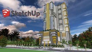Sketchup Modeling 32 Level Apartment Building step by step